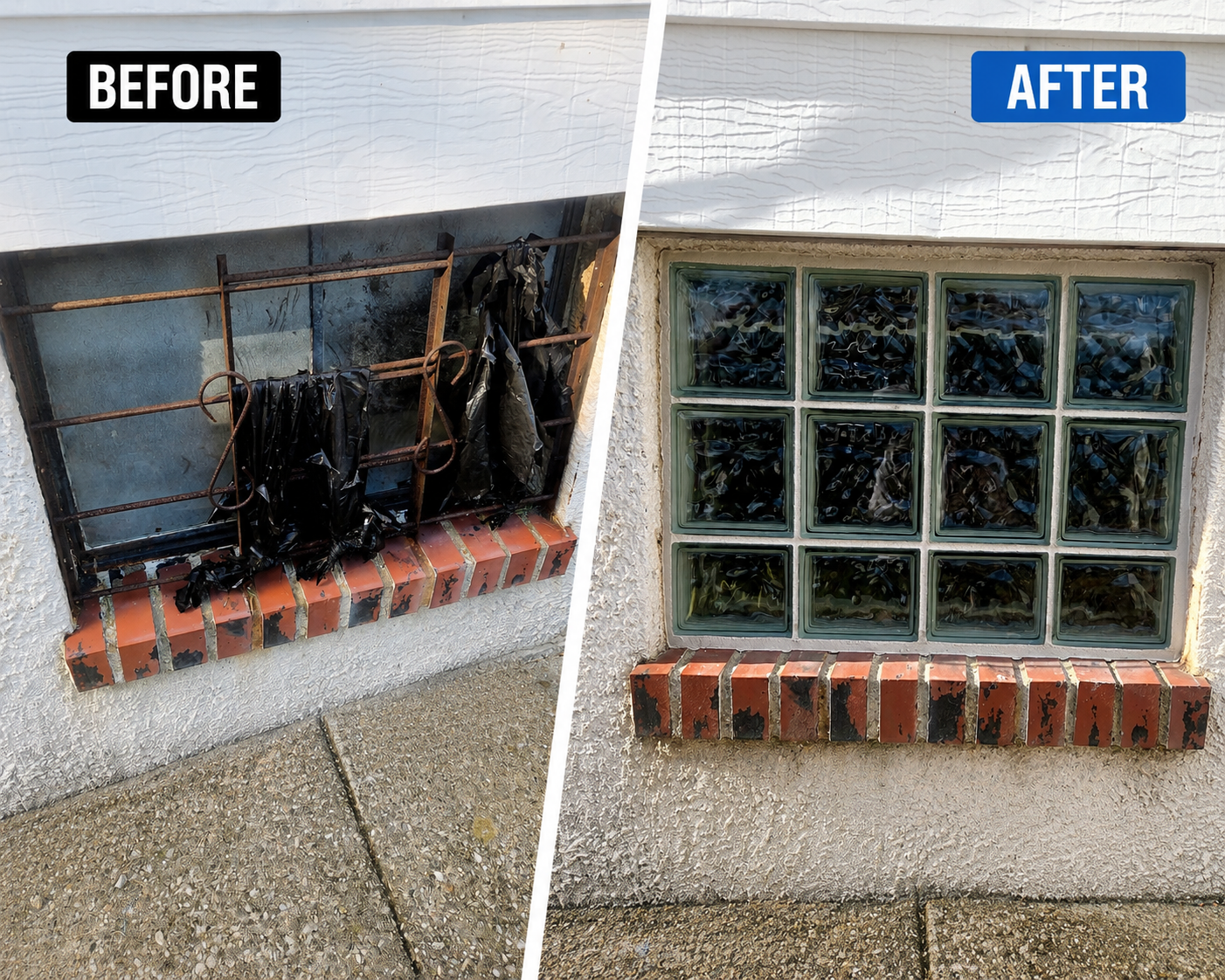 Glass block installation